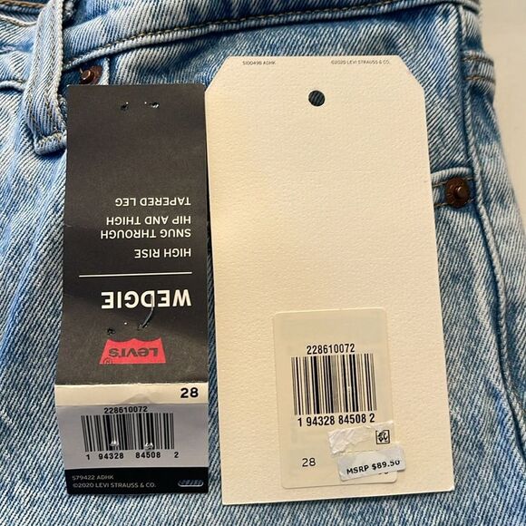 Levi’s Wedgie Blue denim jeans size 28 (nwt) - Picture 7 of 9
